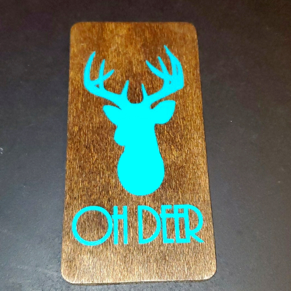 Oh Deer Teal Mini Sign
